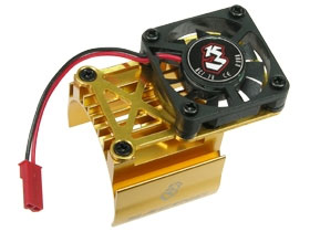 3RACING Extended Motor Heat Sink W/ Fan For 540 Motor (High Finger) - Gold - 3RAC-MHS007/GO