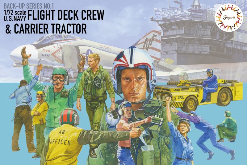 Fujimi 72345 - 1/72 U.S. Navy Flight Deck Crew & Carrier Tractor