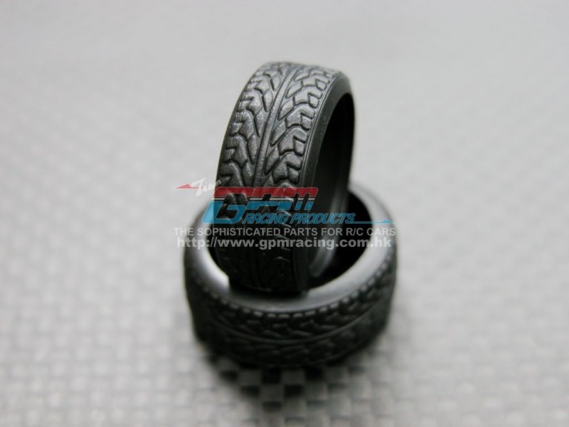 Mini-z AWD Rubber Front/Rear Radial Tires Shape-a (For Ori) 15 Degree - 1pr - GPM MZA889F/R15G