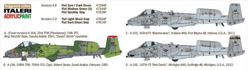 1376 - 1/72 A-10 A/C Thunderbolt II - Gulf War Italeri