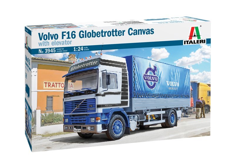 3945 - 1/24 Volvo F16 Globetrotter Canvas With Elevator Italeri