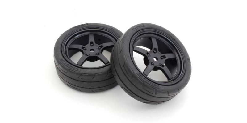 Kyosho FATH705BKM - Glued TC Tire FZ02 (M/5-S Racing Wheel/BL/2p)