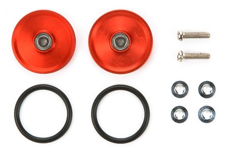 Tamiya 94759 - JR 19mm Aluminium Ball Race Roller - Dish/Red [Limited Item]