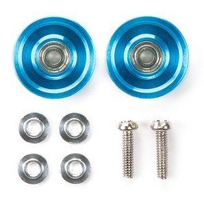 Tamiya 94859 - JR 13mm Aluminum Ball Race Rollers - Ringless/Blue