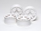 Tamiya 53471 - (OP471) 5-Spoke Wheel Medium Narrow White OP-471