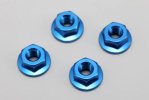 Yokomo ZC-N4FBLA M4 Aluminum Flange Serration Nut Blue